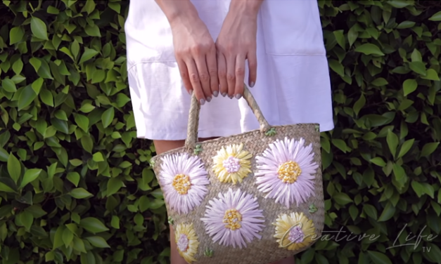 How To Make Embroidered Straw Bag DIY