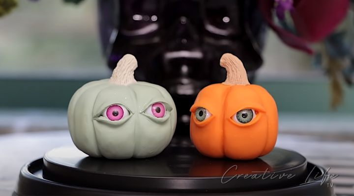 How To Make 3D Mini Clay Pumpkins DIY