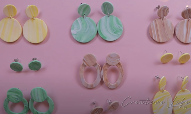 How To Make Clay Marbled Earrings DIY