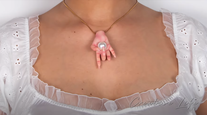 How To Make Clay Pearl Hand Necklace DIY