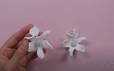 How To Make Polymer Clay Crystal Flower Earrings DIY