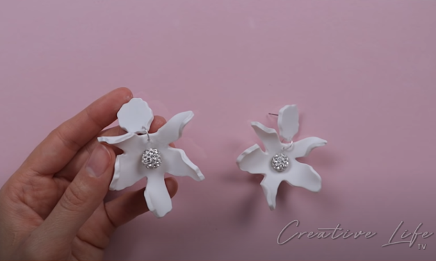 How To Make Polymer Clay Crystal Flower Earrings DIY