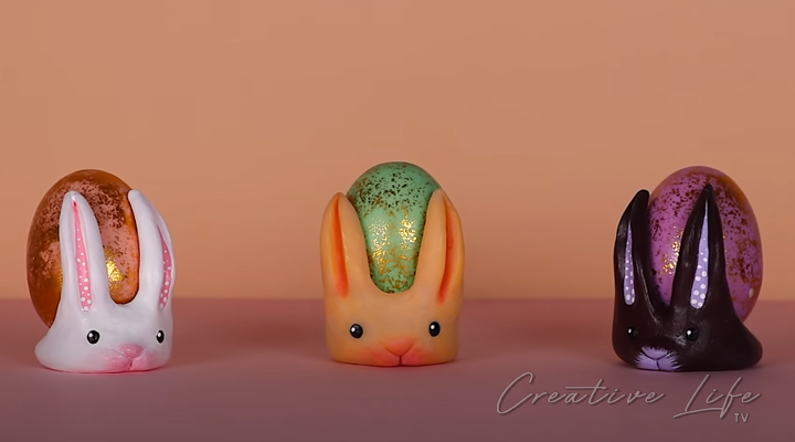 How To Make Clay Bunny Egg Holder DIY