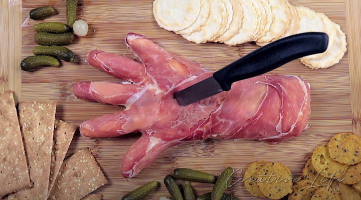 How To Make Halloween Cheese Prosciutto Hand DIY