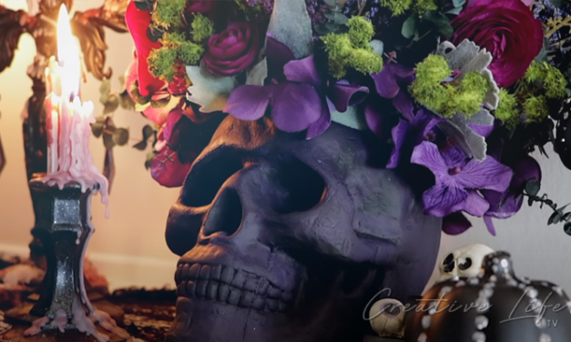 How To Make Halloween Skull Vase DIY