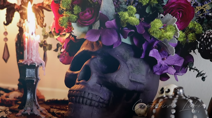 How To Make Halloween Skull Vase DIY