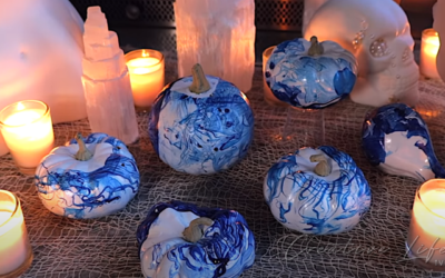 How To Make Marbled Blue Pumpkins DIY