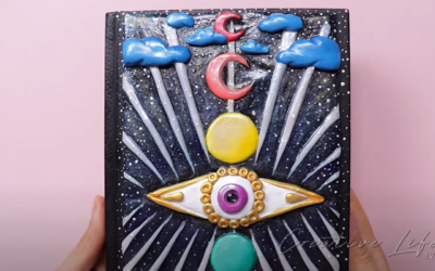 How To Make Polymer Clay Moon and Eye Journal Cover DIY