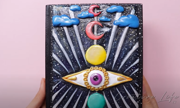 How To Make Polymer Clay Moon and Eye Journal Cover DIY