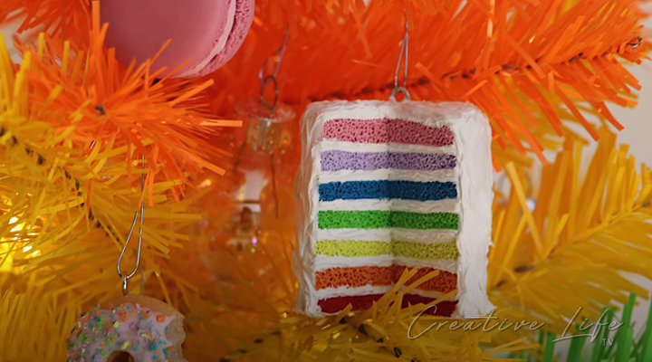 How To Make Rainbow Cake Ornament DIY